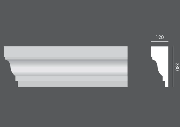 Atrakcyjny, odporny na pogody profil zewnętrzny MW.079 - gzyms elewacyjny.