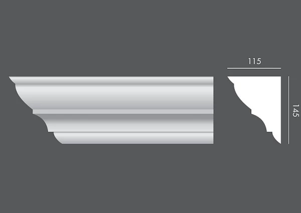 Zewnętrzny profil charakterystyczna ozdoba MW.080 - sztukateria elewacyjna.