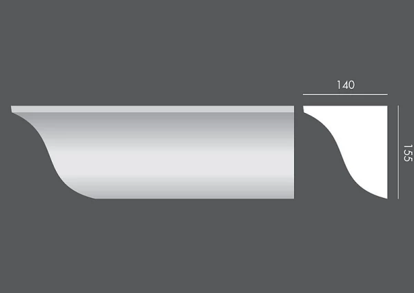 Trwały profil, gzyms zewnętrzny elewacyjny MW.081 - sztukateria elewacyjna.