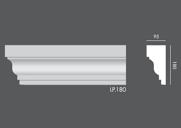 Ozdobny profil zewnętrzny elewacyjny MW.180 - piękny gzyms elewacyjny.
