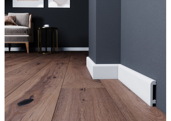 Intenpro line B0108 Biała listwa przypodłogowa