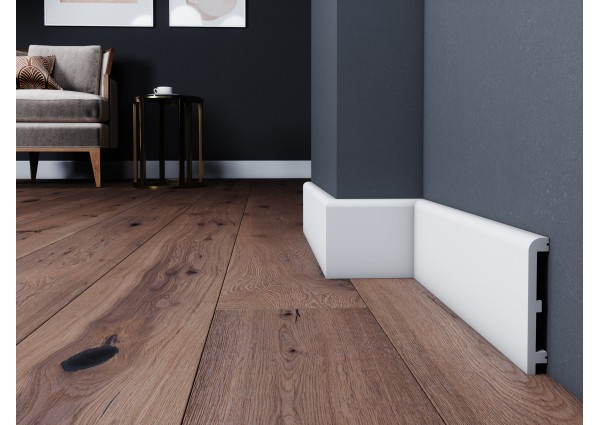 Intenpro line B0112 Biała listwa przypodłogowa