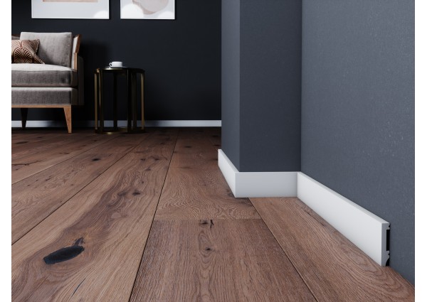 Intenpro line B0308 Biała listwa przypodłogowa