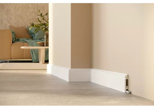 PF082 DUROFIT Premium Floor Listwa RAL 9003 SuperWhite  8 cm