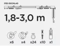 Aluminiowy Teleskopowy Karnisz Elektryczny Creativa 180 cm - 300 cm