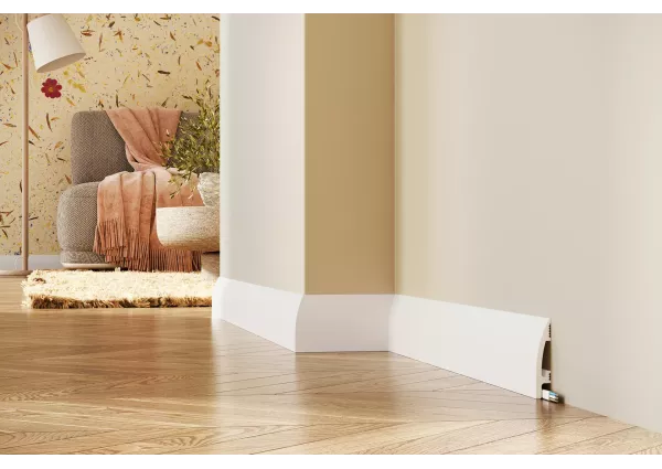 PF083 DUROFIT Premium Floor Listwa RAL 9003 SuperWhite  8 cm