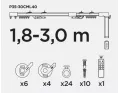 Teleskopowy Karnisz Elektryczny 180 cm - 300 cm z zasilaniem bateryjny